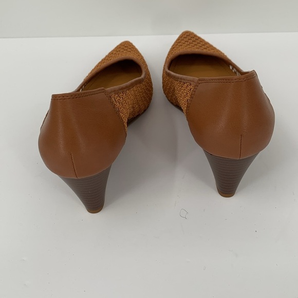 Franco Sarto Talina wedge shoe mesh crochet fabric upper brown slip-on new 8 - Picture 5 of 6